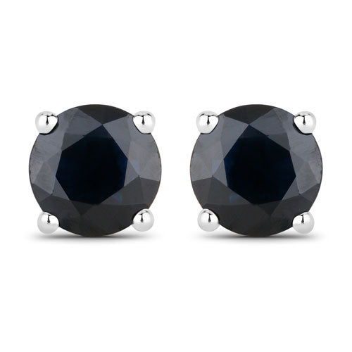 1.70 Carat Genuine Blue Sapphire 10K White Gold Earrings Bids.com