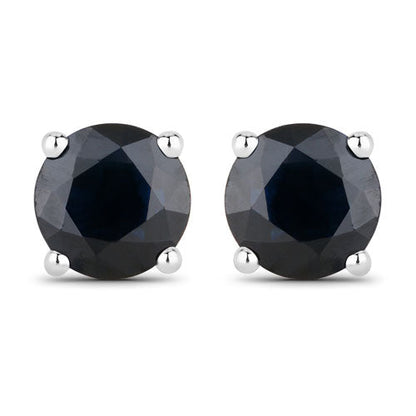 1.70 Carat Genuine Blue Sapphire 10K White Gold Earrings Bids.com