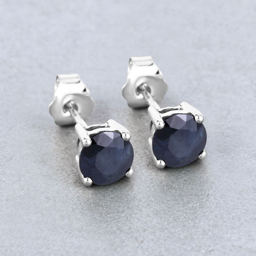 1.70 Carat Genuine Blue Sapphire 10K White Gold Earrings Bids.com