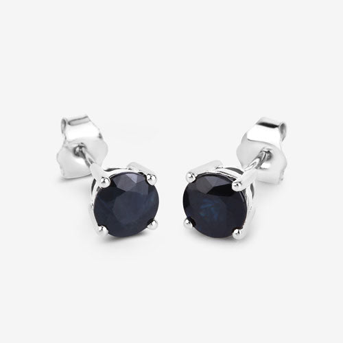 1.70 Carat Genuine Blue Sapphire 10K White Gold Earrings Bids.com