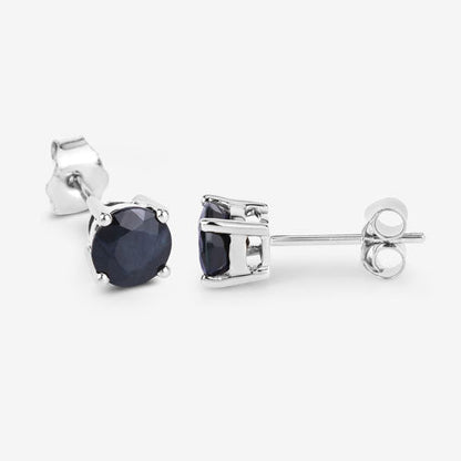 1.70 Carat Genuine Blue Sapphire 10K White Gold Earrings Bids.com