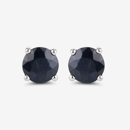 1.70 Carat Genuine Blue Sapphire 10K White Gold Earrings Bids.com