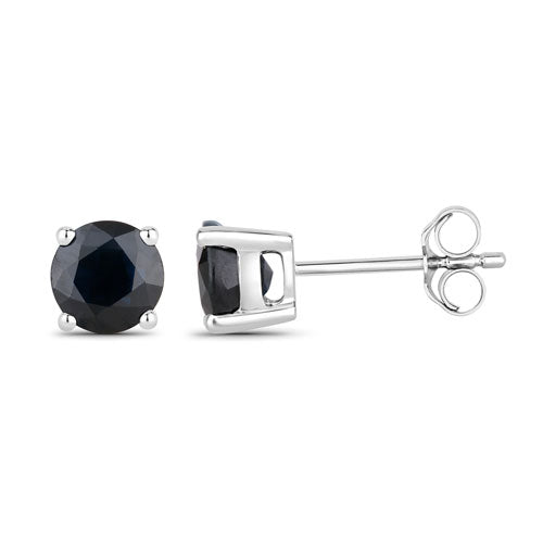 1.70 Carat Genuine Blue Sapphire 10K White Gold Earrings Bids.com