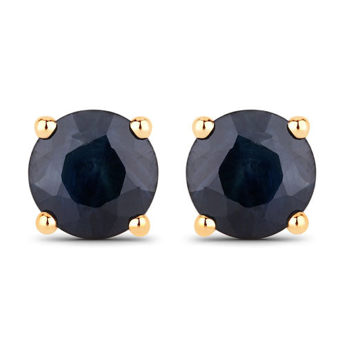 1.70 Carat Genuine Blue Sapphire 10K Yellow Gold Earrings Bids.com