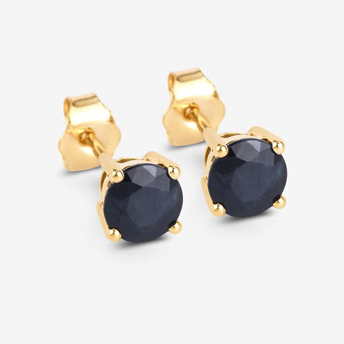 1.70 Carat Genuine Blue Sapphire 10K Yellow Gold Earrings Bids.com