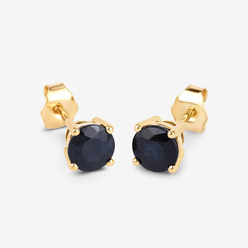 1.70 Carat Genuine Blue Sapphire 10K Yellow Gold Earrings Bids.com