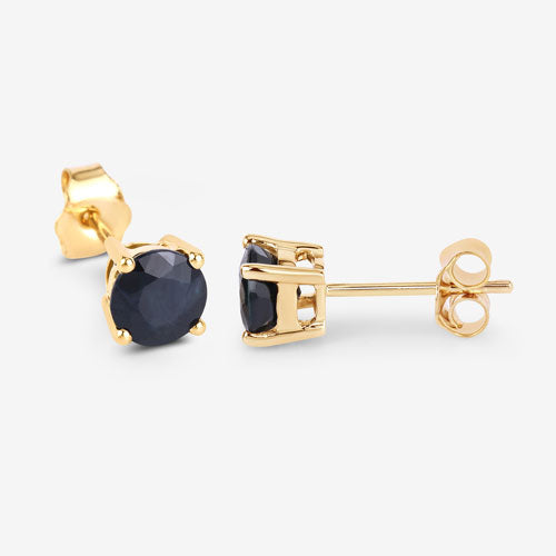 1.70 Carat Genuine Blue Sapphire 10K Yellow Gold Earrings Bids.com