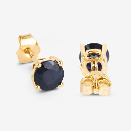 1.70 Carat Genuine Blue Sapphire 10K Yellow Gold Earrings Bids.com