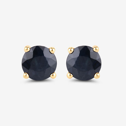 1.70 Carat Genuine Blue Sapphire 10K Yellow Gold Earrings Bids.com