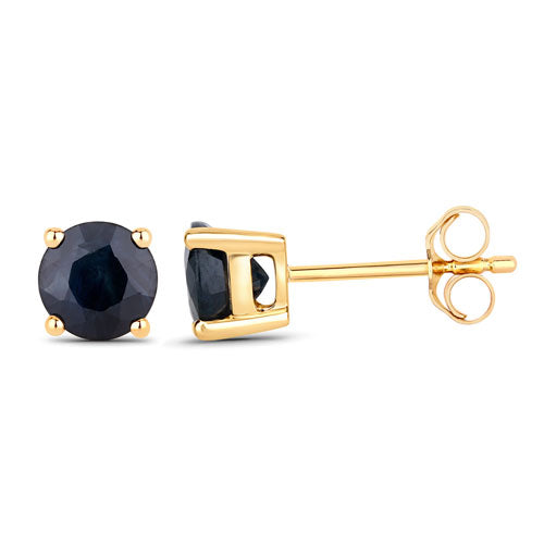1.70 Carat Genuine Blue Sapphire 10K Yellow Gold Earrings Bids.com