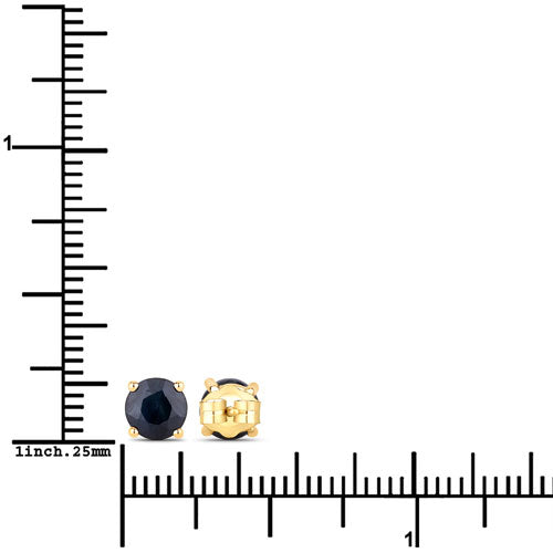 1.70 Carat Genuine Blue Sapphire 10K Yellow Gold Earrings Bids.com