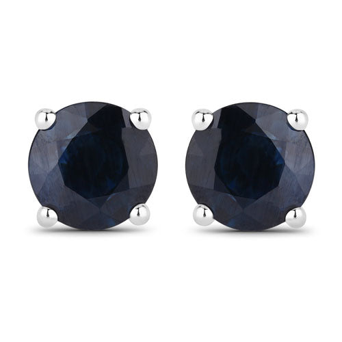 1.70 Carat Genuine Blue Sapphire 14K White Gold Earrings Bids.com