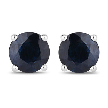 1.70 Carat Genuine Blue Sapphire 14K White Gold Earrings Bids.com