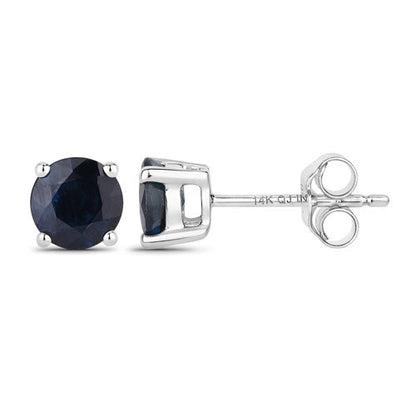 1.70 Carat Genuine Blue Sapphire 14K White Gold Earrings Bids.com