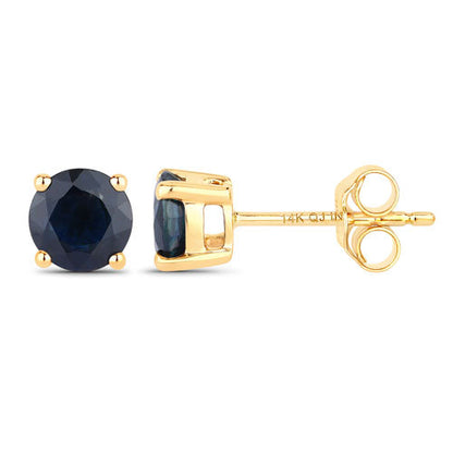 1.70 Carat Genuine Blue Sapphire 14K Yellow Gold Earrings Bids.com