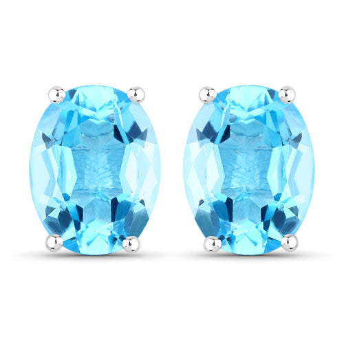 4.00 Carat Genuine Swiss Blue Topaz .925 Sterling Silver Earrings Bids.com