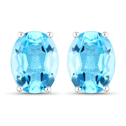 4.00 Carat Genuine Swiss Blue Topaz .925 Sterling Silver Earrings Bids.com