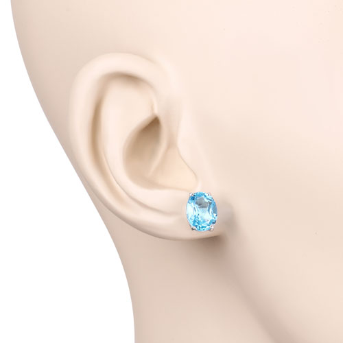 4.00 Carat Genuine Swiss Blue Topaz .925 Sterling Silver Earrings Bids.com