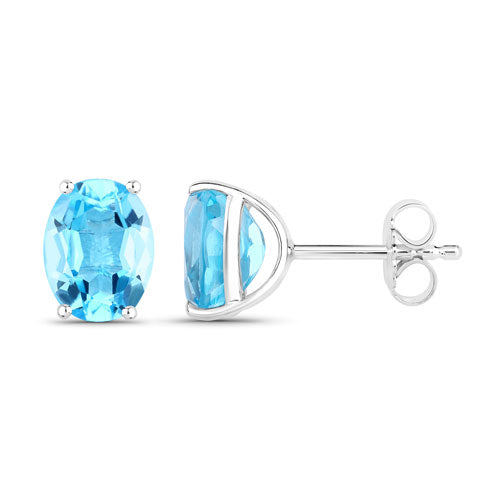 4.00 Carat Genuine Swiss Blue Topaz .925 Sterling Silver Earrings Bids.com
