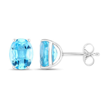 4.00 Carat Genuine Swiss Blue Topaz .925 Sterling Silver Earrings Bids.com