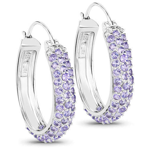 3.06 Carat Genuine Tanzanite .925 Sterling Silver Earrings Bids.com