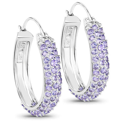 3.06 Carat Genuine Tanzanite .925 Sterling Silver Earrings Bids.com