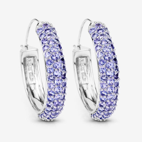 3.06 Carat Genuine Tanzanite .925 Sterling Silver Earrings Bids.com