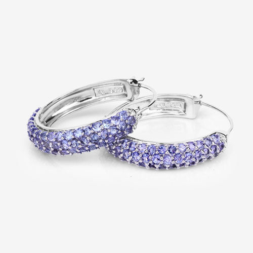 3.06 Carat Genuine Tanzanite .925 Sterling Silver Earrings Bids.com
