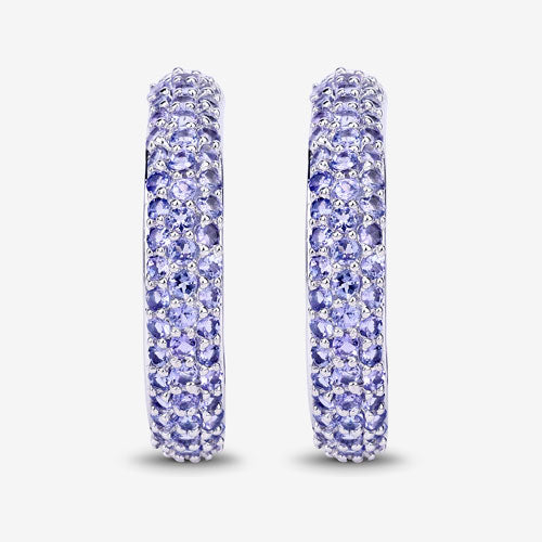 3.06 Carat Genuine Tanzanite .925 Sterling Silver Earrings Bids.com