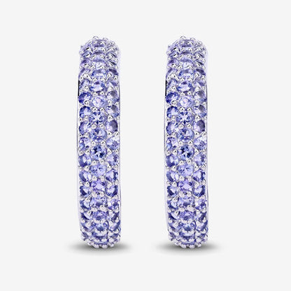 3.06 Carat Genuine Tanzanite .925 Sterling Silver Earrings Bids.com