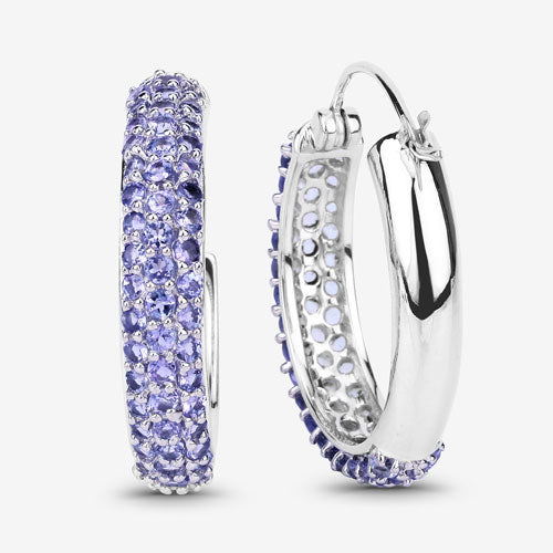 3.06 Carat Genuine Tanzanite .925 Sterling Silver Earrings Bids.com