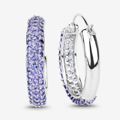 3.06 Carat Genuine Tanzanite .925 Sterling Silver Earrings Bids.com