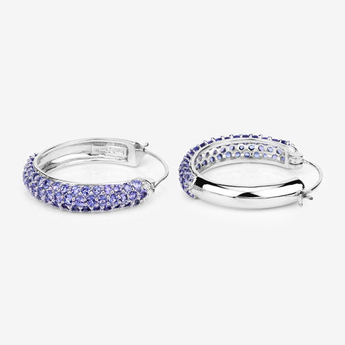3.06 Carat Genuine Tanzanite .925 Sterling Silver Earrings Bids.com