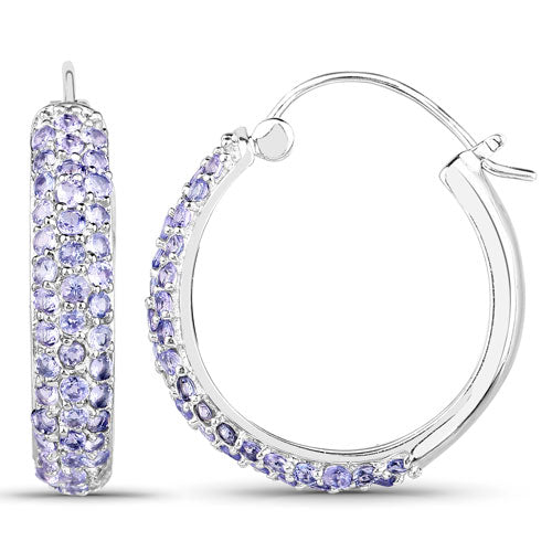 3.06 Carat Genuine Tanzanite .925 Sterling Silver Earrings Bids.com