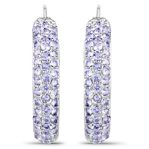 3.06 Carat Genuine Tanzanite .925 Sterling Silver Earrings Bids.com