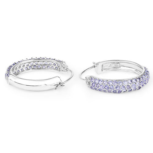 3.06 Carat Genuine Tanzanite .925 Sterling Silver Earrings Bids.com