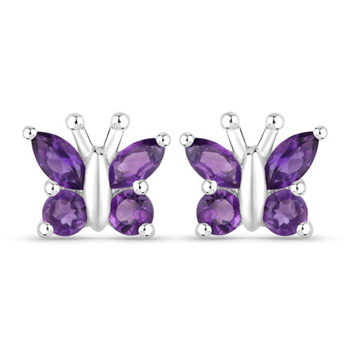 1.00 Carat Genuine Amethyst .925 Sterling Silver Earrings Bids.com