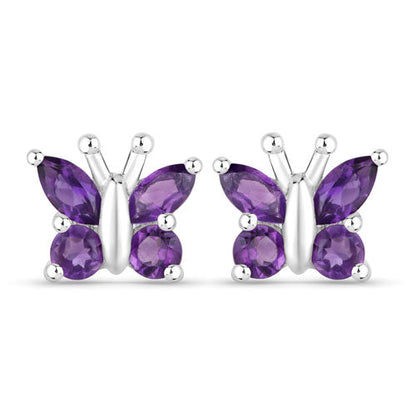 1.00 Carat Genuine Amethyst .925 Sterling Silver Earrings Bids.com