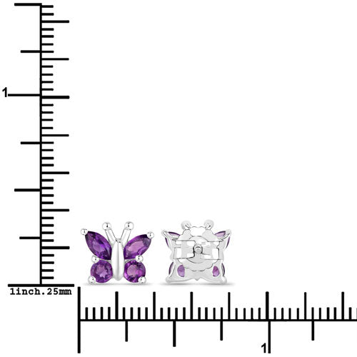 1.00 Carat Genuine Amethyst .925 Sterling Silver Earrings Bids.com