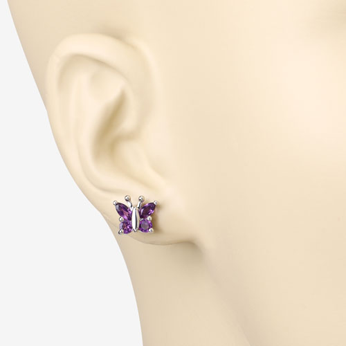 1.00 Carat Genuine Amethyst .925 Sterling Silver Earrings Bids.com