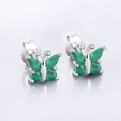 0.88 Carat Genuine Emerald .925 Sterling Silver Earrings Bids.com
