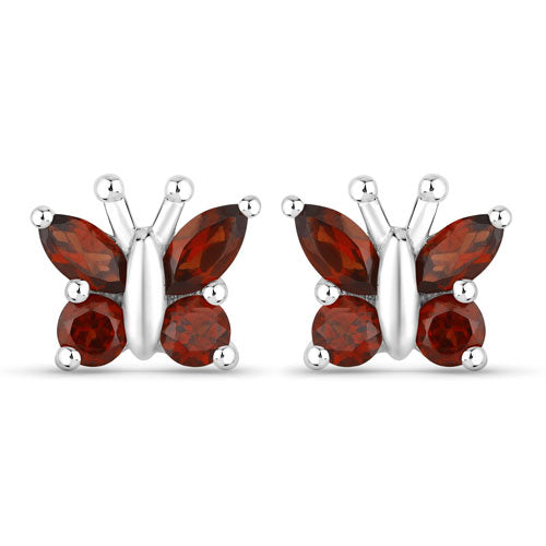 1.28 Carat Genuine Garnet .925 Sterling Silver Earrings Bids.com