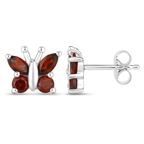1.28 Carat Genuine Garnet .925 Sterling Silver Earrings Bids.com