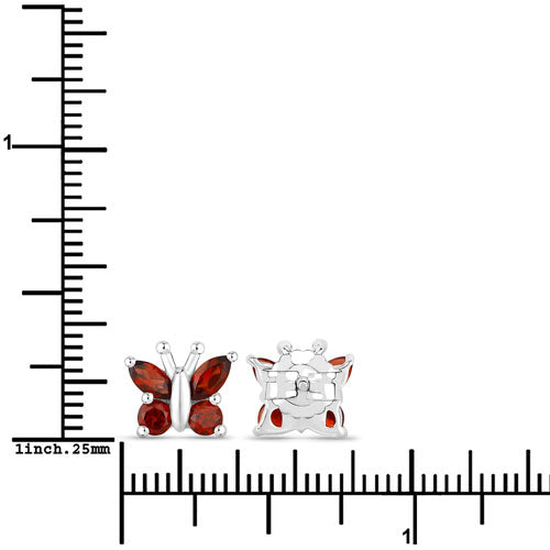 1.28 Carat Genuine Garnet .925 Sterling Silver Earrings Bids.com