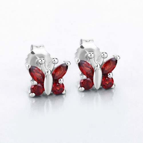 1.28 Carat Genuine Garnet .925 Sterling Silver Earrings Bids.com