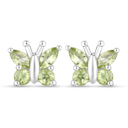 1.00 Carat Genuine Peridot .925 Sterling Silver Earrings Bids.com