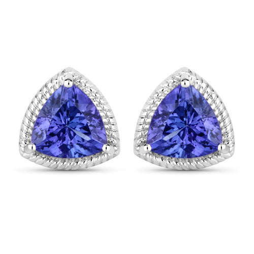 4.24 Carat Genuine Tanzanite 14K White Gold Earrings Bids.com
