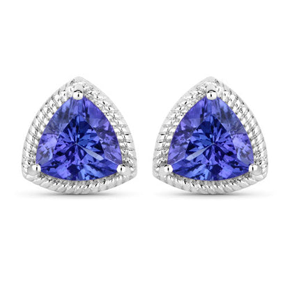 4.24 Carat Genuine Tanzanite 14K White Gold Earrings Bids.com