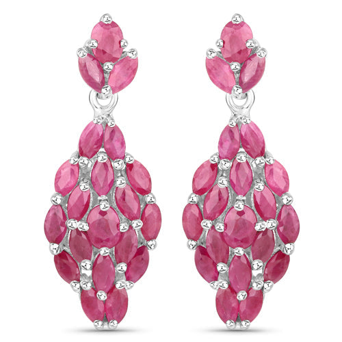 4.12 Carat Genuine Ruby .925 Sterling Silver Earrings Bids.com