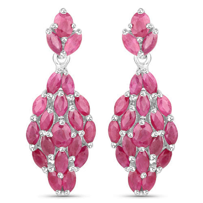 4.12 Carat Genuine Ruby .925 Sterling Silver Earrings Bids.com